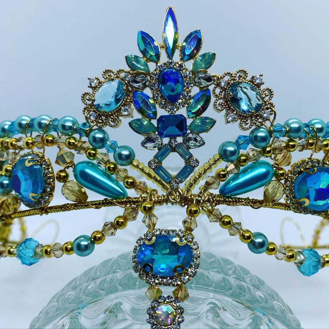 Turquoise Blue Bird Tiara - Dancewear by Patricia