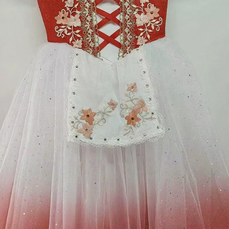 Peasant Red Coppelia - Dancewear by Patricia