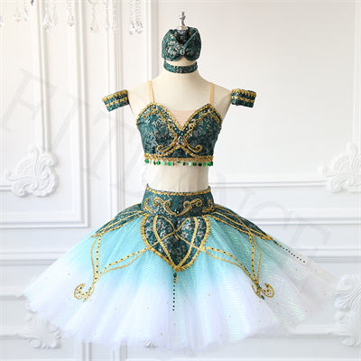 Or professionnel classique crêpe tutu magnifique or ballet compétition tutu  professionnel Ballet Tutu Costumes pour women254v