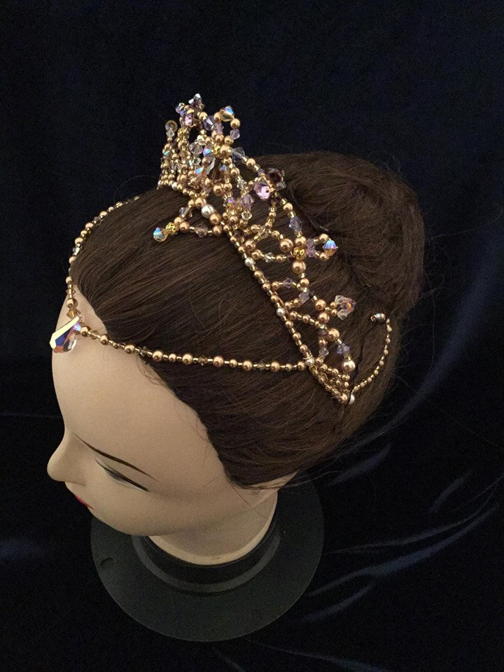 Gold and Lilac Headpiece - Dancewear by Patricia