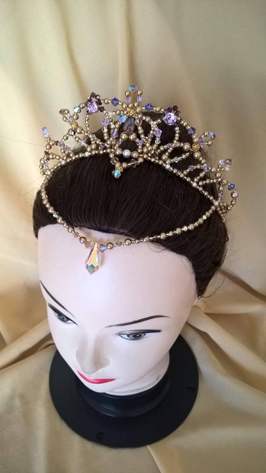 Gold and Lilac Headpiece - Dancewear by Patricia