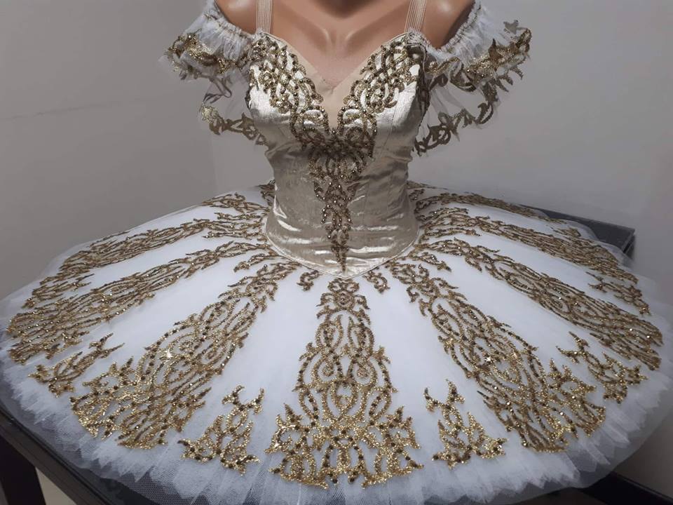 Aurora  Ivory and Gold Tutu - Dancewear by Patricia