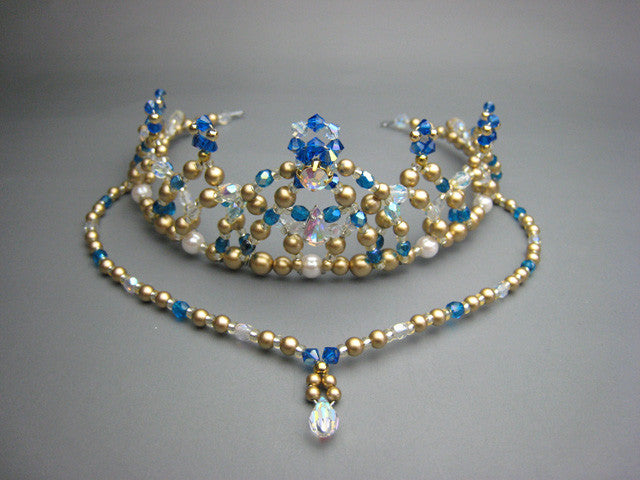 Arabian Blue and Gold Headpiece - Dancewear by Patricia