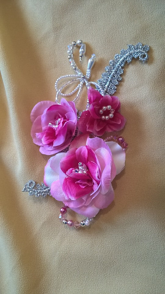 Pink Flower Headpiece - Dancewear by Patricia