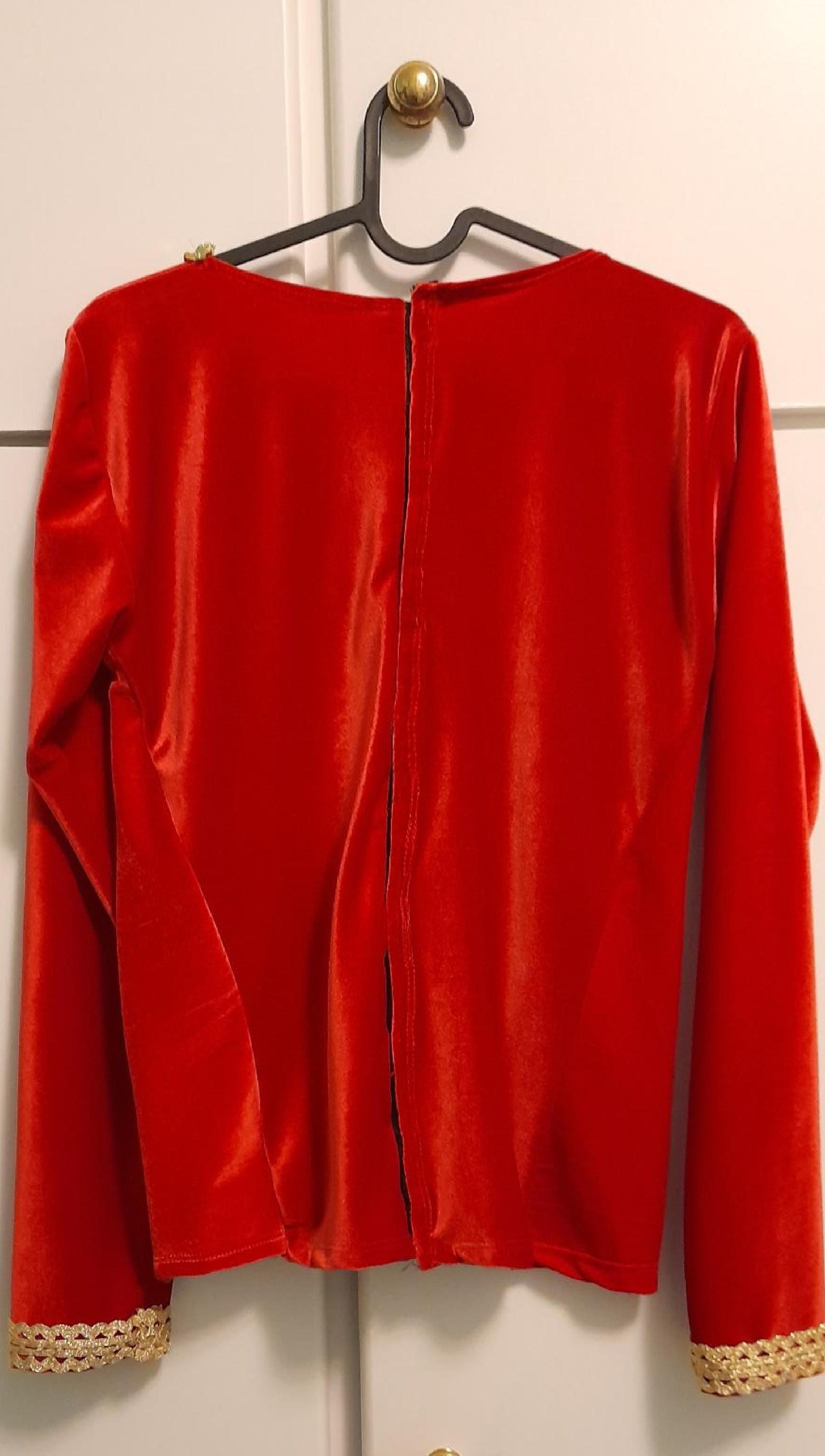 Red Velvet Man's Tunic - Dancewear by Patricia