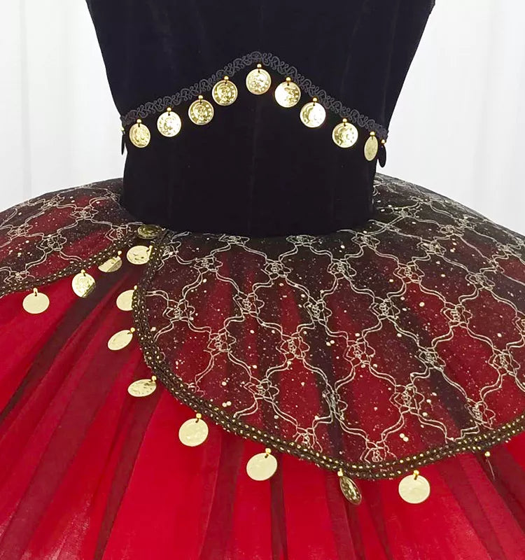 Red and Black Esmeralda Dancewear by Patricia Red and Black Esmeralda Dancewear by Patricia