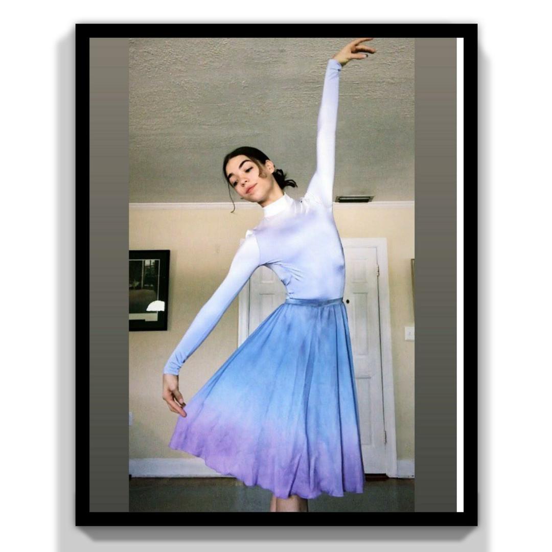Blue Rain Ombre Rehearsal Skirt - Dancewear by Patricia
